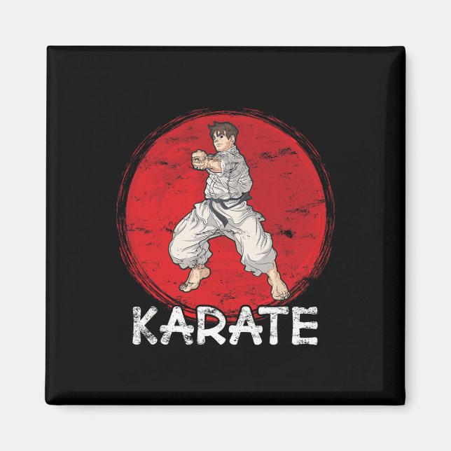 Imã Karate Grunge Design A Man In Anime Style (Frente)