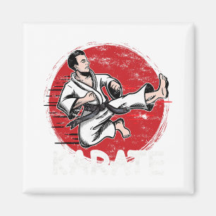 Imã Karate Grunge Design Homem Fazendo Chuva De Salto
