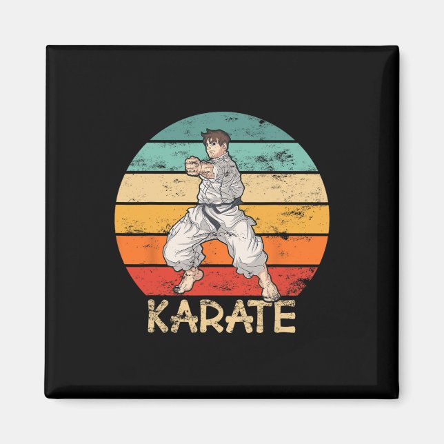Imã Karate Grunge Design Karate Fighter Faz Pancada (Frente)