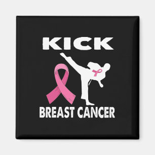Imã Karate Kick Mama Consciência do Cancer Rosa 1