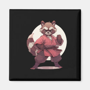 Imã Karate Raccoon Anime Racoon Artes Marciais T Marci
