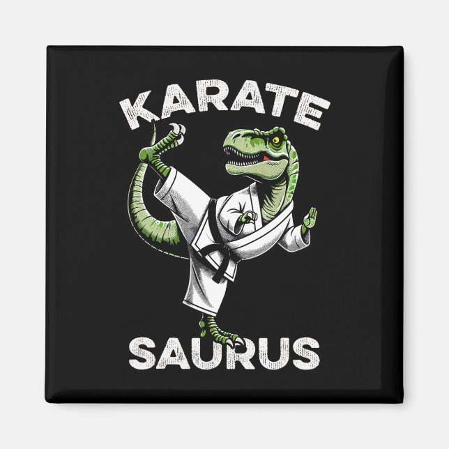 Imã Karatesaurus T-rex Karatê Dino Dinossauro Engraçad (Frente)