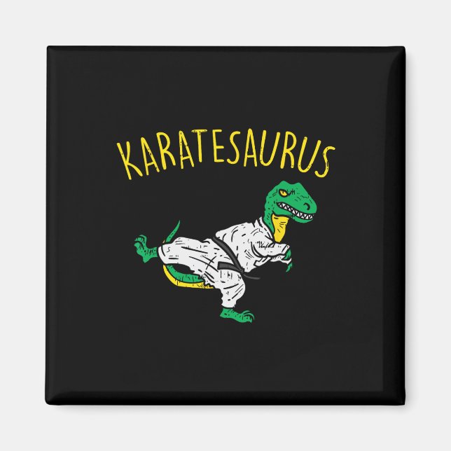 Imã Karatesaurus Trex Karatê Funny Dinossauro Artes Ma (Frente)