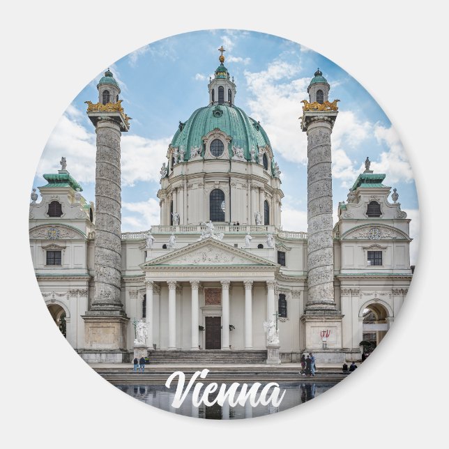 Imã Karlskirche em Viena, Áustria (Frente)