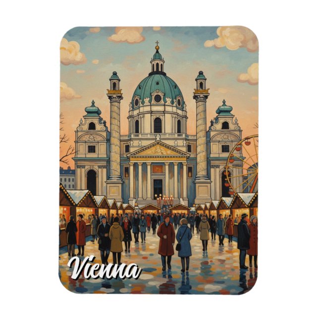 Ímã Karlskirche Karlsplatz Viena Áustria Viagem (Vertical)