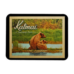 Ímã Katmai National Park Bears Vintage