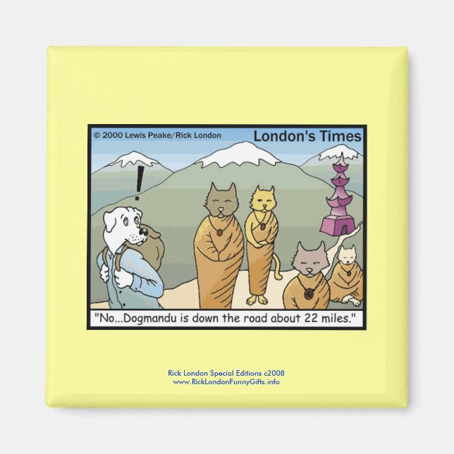 Imã Katmandu e Dogmandu Cartoon Engraçado Magnet (Frente)