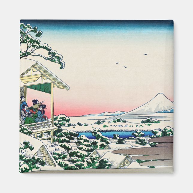 Imã Katsushika Hokusai - Casa de chá em Koishikawa (Frente)