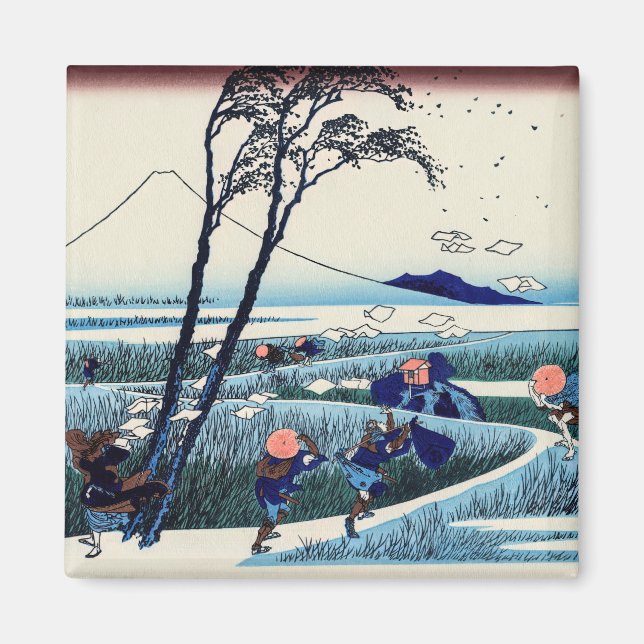 Imã Katsushika Hokusai - Ejiri na província de Suruga (Frente)