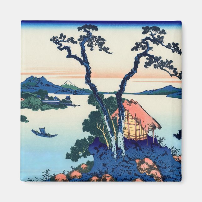 Imã Katsushika Hokusai - Lago Suwa na província de Shi (Frente)