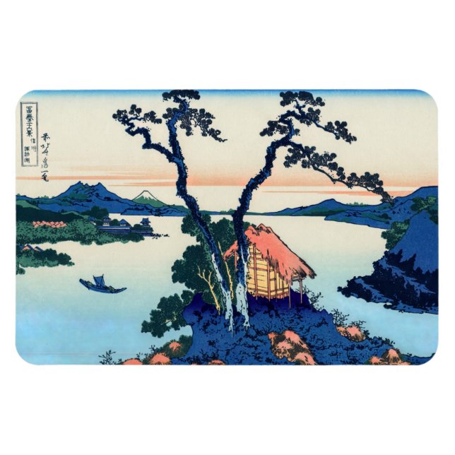 Ímã Katsushika Hokusai - Lago Suwa na província de Shi (Horizontal)