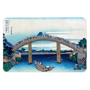 Ímã Katsushika Hokusai - Sob Ponte Mannen, Fukagawa