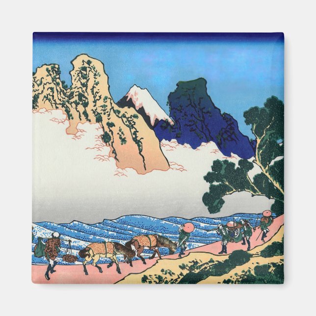Imã Katsushika Hokusai - Trás de Fuji, Rio Minobu (Frente)