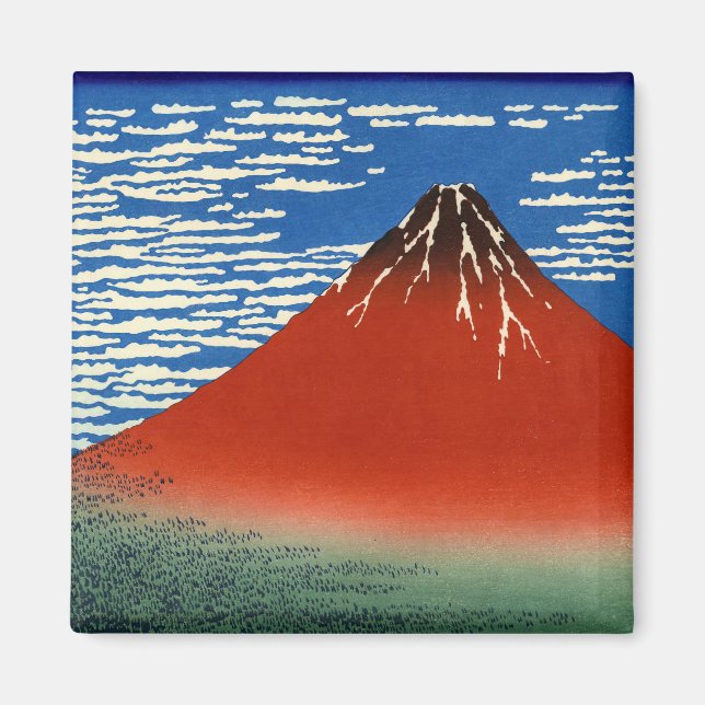 Imã Katsushika Hokusai - Vento fino, Bom dia (Frente)