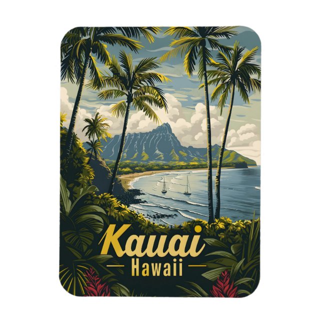 Ímã Kauai Hawaii vintage (Vertical)