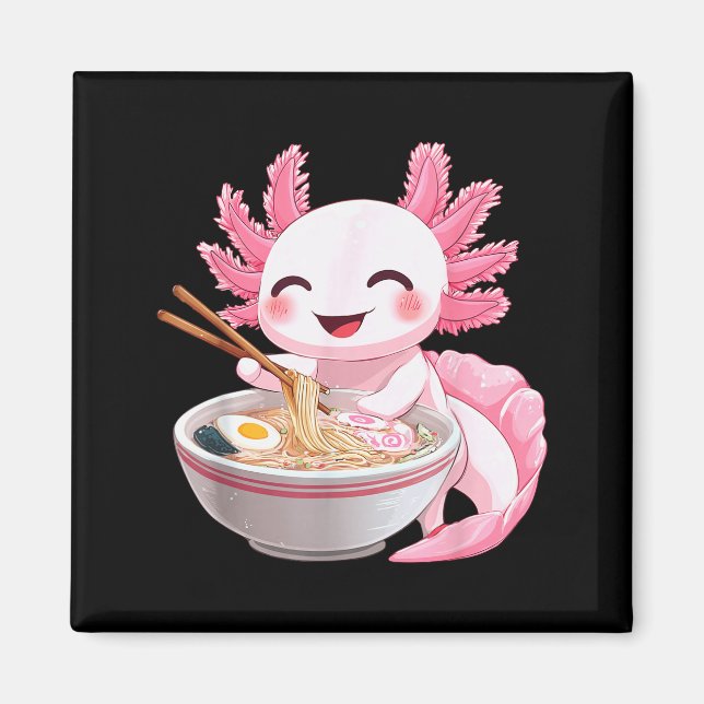 Imã Kawaii Anime Axolotl Ramen  (Frente)