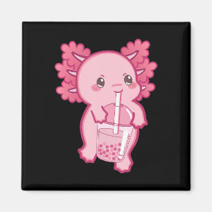 Imã Kawaii Axolotl Boba Bubble Tea Tea Girl Kids Japa