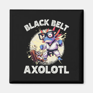 Imã Kawaii Axolotl Faixa Preta Karate Kickboxing Artes