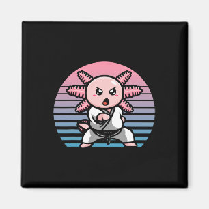 Imã Kawaii Axolotl Karate Artes Marciais Engraçadas