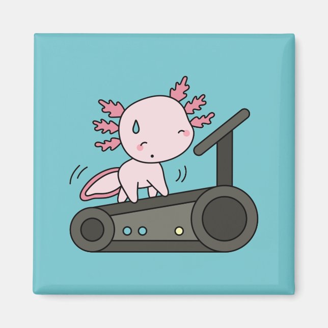 Imã Kawaii Axolotl na passadeira (Frente)