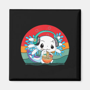 Imã Kawaii Axolotl Ramen Noddles Retro Vintage Anime J