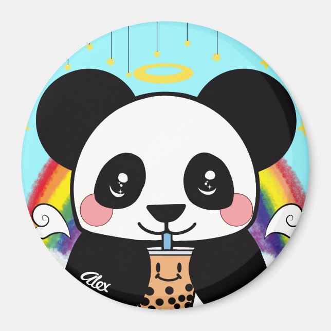 Imã Kawaii Boba Panda Bear Magnet (Frente)