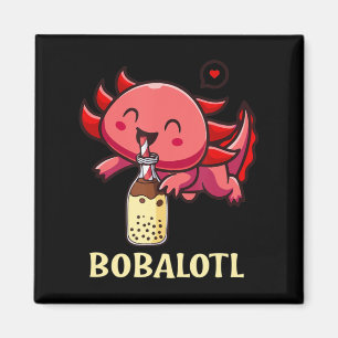Imã Kawaii Bobalotl Axolotl Boba Tea Bubble milk Anime