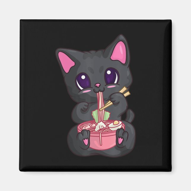 Imã Kawaii Bubble Tea s para mulheres Boba Maneki Neko (Frente)