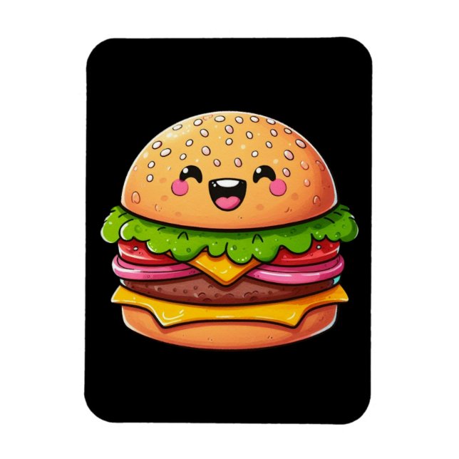 Ímã Kawaii Burger Delight (Vertical)