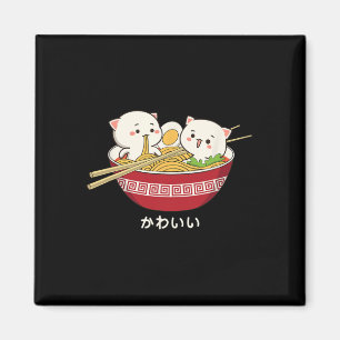 Imã Kawaii Cat Japonês Anime de Tóquio Ramen T Shirt