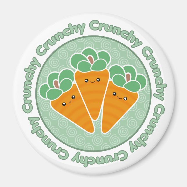 Imã Kawaii Crunchy Carrots Magnet (Frente)