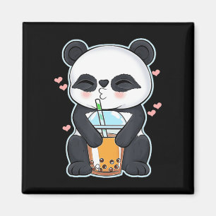 Imã Kawaii Cute Anime Panda Boba Bubble Tea Otaku Men