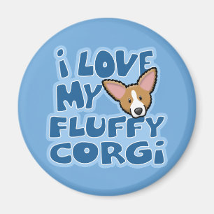 Imã Kawaii eu amo meu Corgi macio