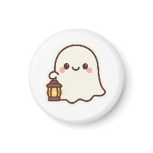 Kawaii Fantasma com Lanterna - Design de Espírito