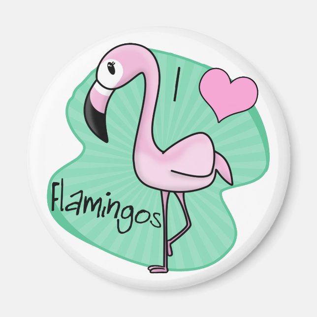 Imã Kawaii Flamingo Magnet (Frente)