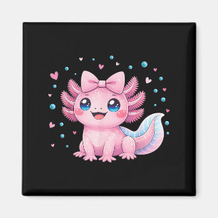 Imã Kawaii Fofo Axolote Coquette Laço Mulheres Meninas