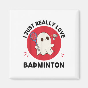 Imã Kawaii Ghost Badminton Lover Eu Adoro Ba