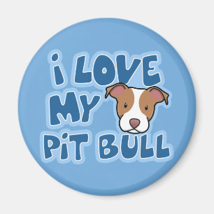 Imã Kawaii I Love My Pit Bull