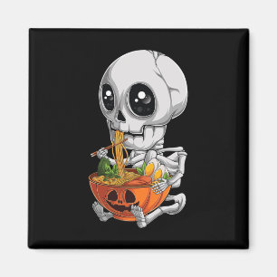 Imã Kawaii Japonês Anime Skeleton Halloween Ramen Foo