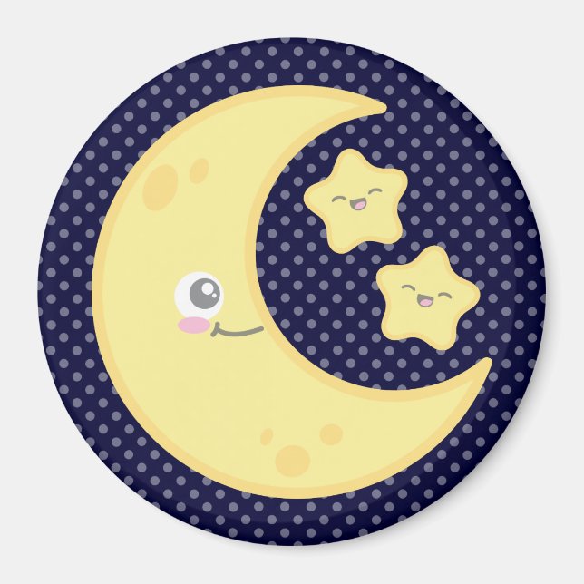 Imã Kawaii Moon e Stars Magnet (Frente)