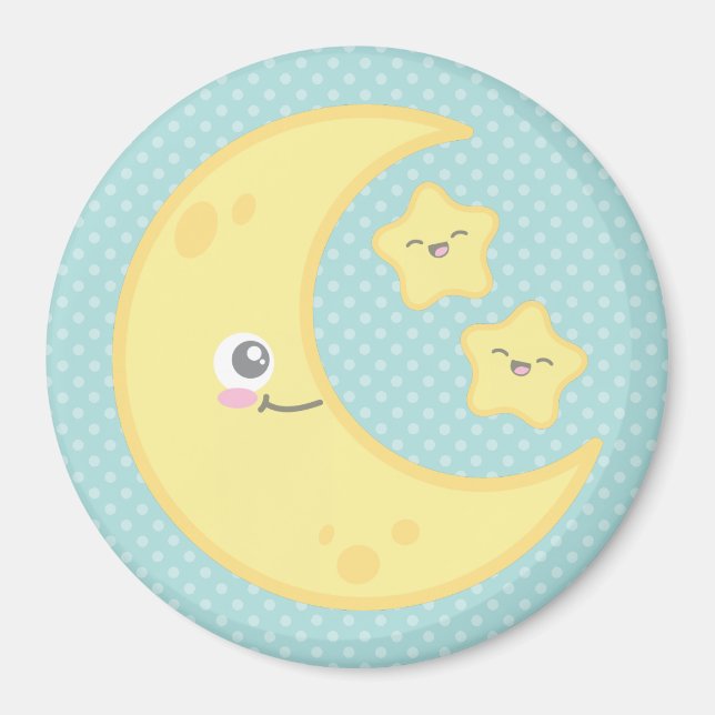 Imã Kawaii Moon e Stars Magnet (Frente)
