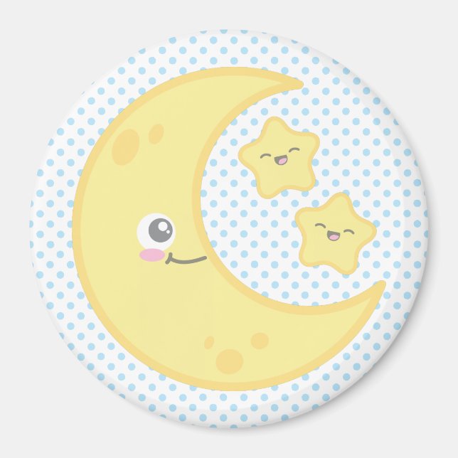 Imã Kawaii Moon e Stars Magnet (Frente)