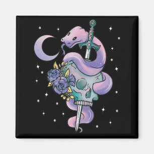 Imã Kawaii Pastel Cores Gótico Gótico de Cobra Gótico
