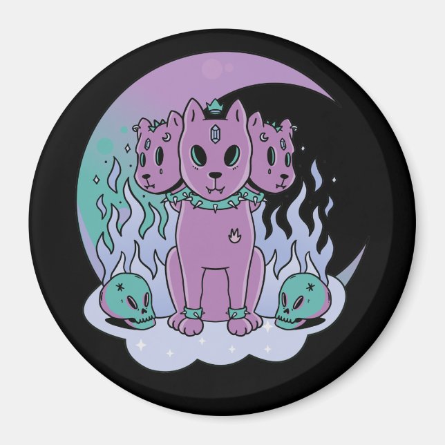 Imã Kawaii Pastel Cores Góticos Góticos Cães Góticos (Frente)