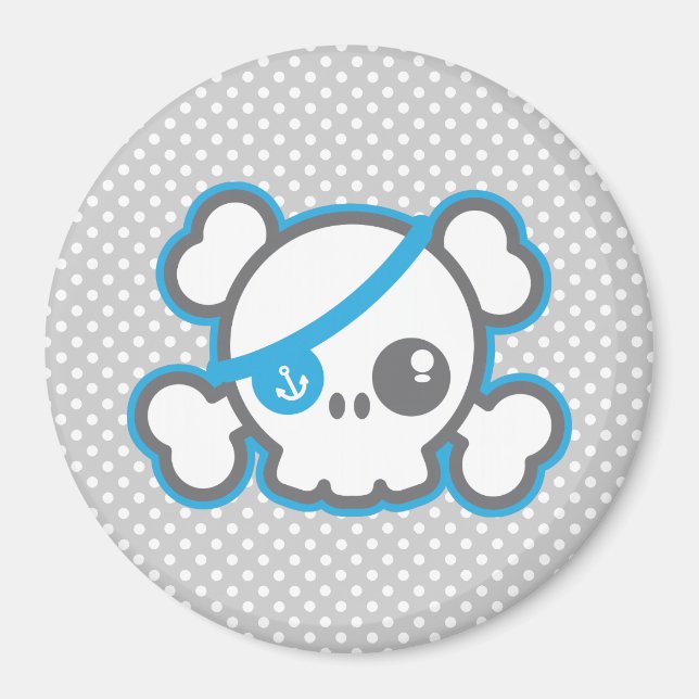 Imã Kawaii Pirate Skull Magnet (Frente)