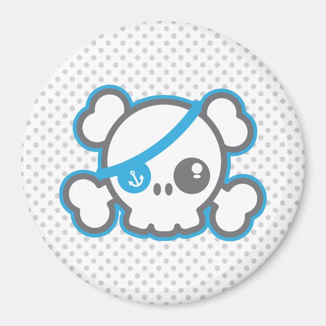 Imã Kawaii Pirate Skull Magnet (Frente)