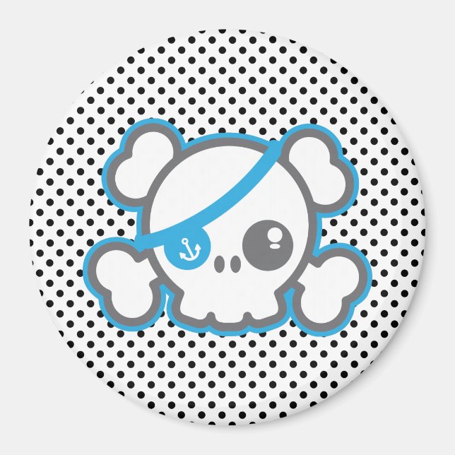 Imã Kawaii Pirate Skull Magnet (Frente)
