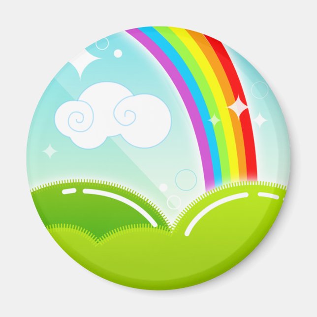 Imã Kawaii Rainbow e Cloud Cute Magnet (Frente)