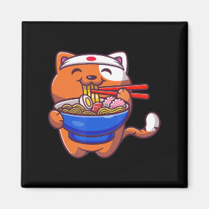 Imã Kawaii Ramen Cat Anime Comida Japonesa Adolescente