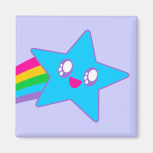 Imã Kawaii Rave Neon Estrela Arco-íris